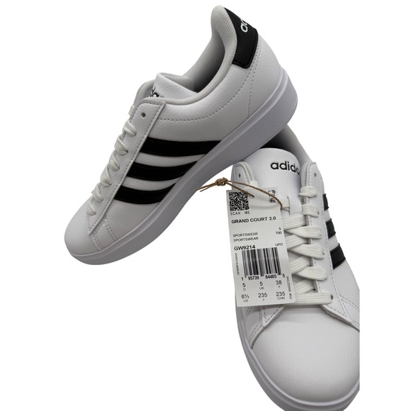 adidas Shoes - Adidas Grand Court 2.0 Women's Sneakers White Black Low Top Casual sz‎ 6.5